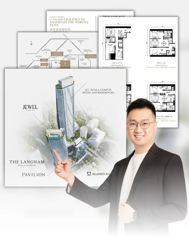 Ryan 與 Oxley Towers 樓書、戶型圖與項目模型